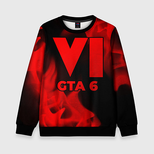 Детский свитшот GTA 6 - red gradient / 3D-Черный – фото 1