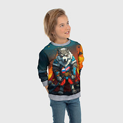 Свитшот детский Wolf Russia, цвет: 3D-меланж — фото 2