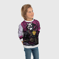 Свитшот детский Волк с золотым гербом РФ, цвет: 3D-белый — фото 2