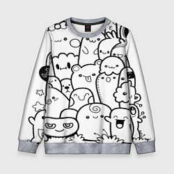Свитшот детский Doodle monsters, цвет: 3D-меланж