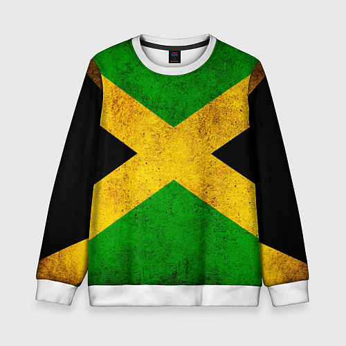 Детский свитшот Jamaica flag / 3D-Белый – фото 1