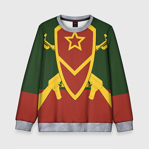 Детский свитшот Мотострелковые войска: герб со щитом / 3D-Меланж – фото 1