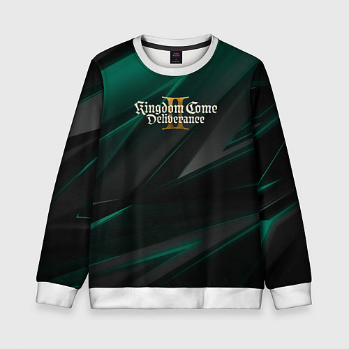 Детский свитшот Kingdom Come Deliverance 2 green black / 3D-Белый – фото 1