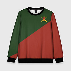 Свитшот детский Мотострелковые войска: герб со щитом, цвет: 3D-черный