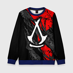 Детский свитшот Assassins creed: shadows - белый логотип