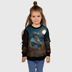 Свитшот детский Котенок рыцарь, цвет: 3D-черный — фото 2