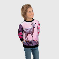 Свитшот детский Козлик в розовом свете, цвет: 3D-черный — фото 2