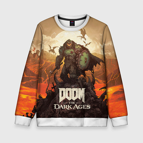 Детский свитшот Палач рока Doom the dark ages / 3D-Белый – фото 1