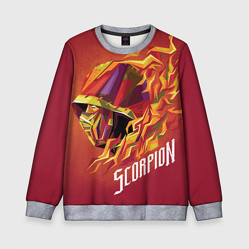 Детский свитшот Мортал Комбат - Скорпион / 3D-Меланж – фото 1