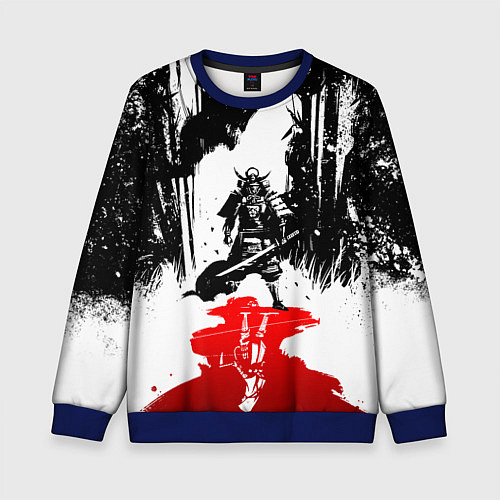 Детский свитшот Assassins creed shadows - два ассасина / 3D-Синий – фото 1