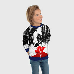 Свитшот детский Assassins creed shadows - два ассасина, цвет: 3D-синий — фото 2