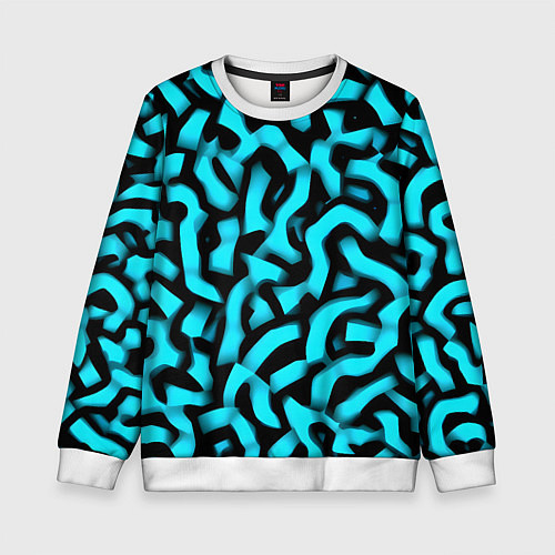 Детский свитшот Бирюзовая абстракция / 3D-Белый – фото 1