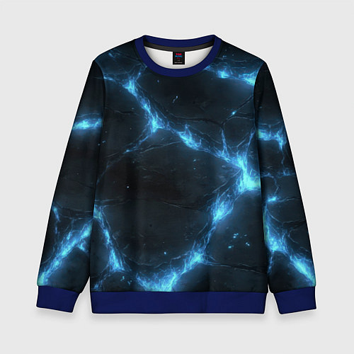 Детский свитшот Синий свет из черной плиты / 3D-Синий – фото 1