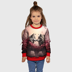 Свитшот детский Нежность хищников, цвет: 3D-красный — фото 2