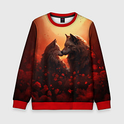 Свитшот детский Волчья страсть, цвет: 3D-красный