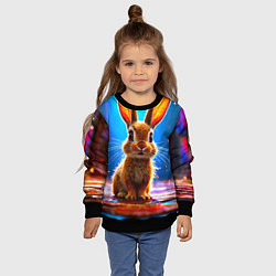 Свитшот детский Ушастый зайка, цвет: 3D-черный — фото 2