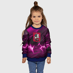 Свитшот детский Георгий Победоносец розовый фон, цвет: 3D-синий — фото 2