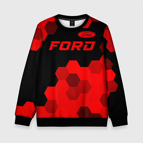 Детский свитшот Ford - red gradient посередине / 3D-Черный – фото 1