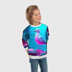 Свитшот детский Подводная чайка, цвет: 3D-белый — фото 2