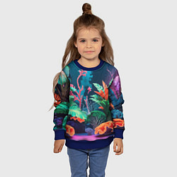 Свитшот детский Морские растения, цвет: 3D-синий — фото 2