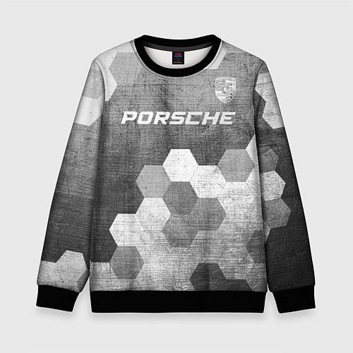 Детский свитшот Porsche - grey gradient посередине / 3D-Черный – фото 1