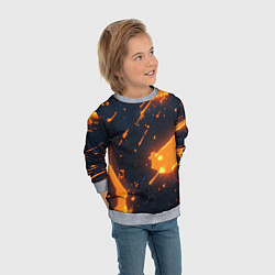 Свитшот детский Оранжевая краска в движении, цвет: 3D-меланж — фото 2