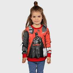 Свитшот детский Бэтмен граффити на стене, цвет: 3D-красный — фото 2