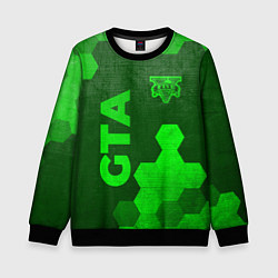 Свитшот детский GTA - green gradient вертикально, цвет: 3D-черный