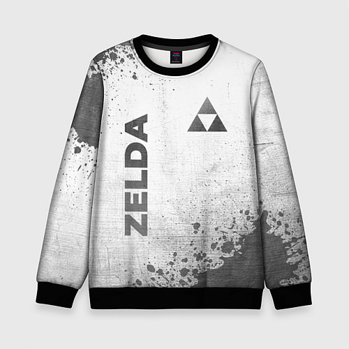 Детский свитшот Zelda - white gradient вертикально / 3D-Черный – фото 1