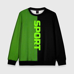 Детский свитшот Sport чёрно-зелёный пополам