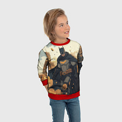 Свитшот детский Бэтмен и разрушенный город, цвет: 3D-красный — фото 2