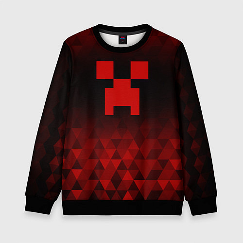 Детский свитшот Minecraft red poly / 3D-Черный – фото 1