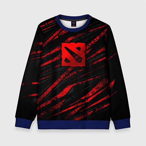 Детский свитшот Dota 2 - красные потертости / 3D-Синий – фото 1
