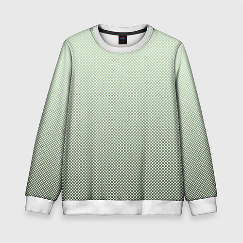 Детский свитшот Бледный зелёный градиент текстура / 3D-Белый – фото 1