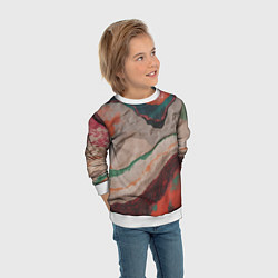 Свитшот детский Абстракция из бумаги и краски, цвет: 3D-белый — фото 2