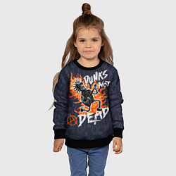 Свитшот детский Панк рок с Бендером из Футурамы на металле, цвет: 3D-черный — фото 2