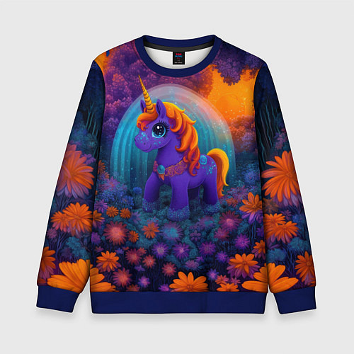 Детский свитшот Сказочный единорог / 3D-Синий – фото 1