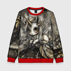 Свитшот детский Мифическая единорожка, цвет: 3D-красный