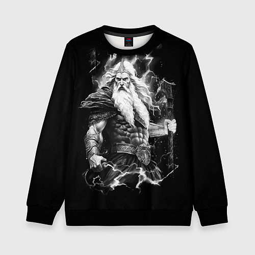 Детский свитшот Перун бог громовержец / 3D-Черный – фото 1