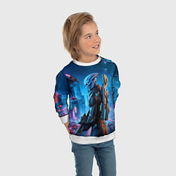 Свитшот детский Mass Effect - neon glow fantastic, цвет: 3D-белый — фото 2