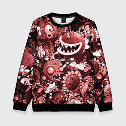 Свитшот детский Растения против зомби в красном цвете, цвет: 3D-черный