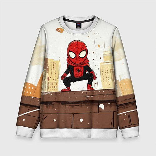 Детский свитшот Мини человек-паук / 3D-Белый – фото 1