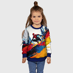 Свитшот детский Человек - паук и пролитая краска, цвет: 3D-синий — фото 2