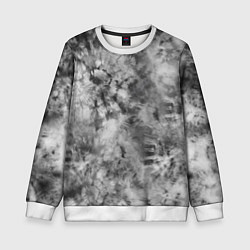 Свитшот детский Серый тай дай - абстракция, цвет: 3D-белый