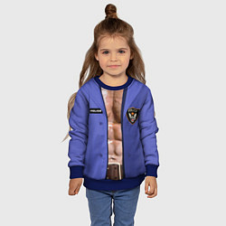 Свитшот детский Костюм полицейского с накаченным торсом, цвет: 3D-синий — фото 2