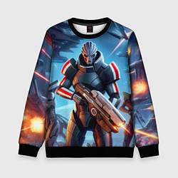 Свитшот детский Mass Effect - space fantasy, цвет: 3D-черный