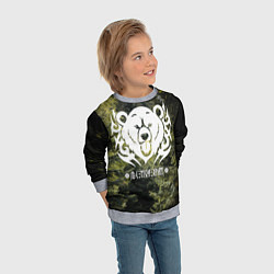 Свитшот детский Лес мой храм - дух леса медведь Велес, цвет: 3D-меланж — фото 2