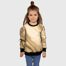 Свитшот детский Светлый коричневый текстура камень мрамор, цвет: 3D-черный — фото 2