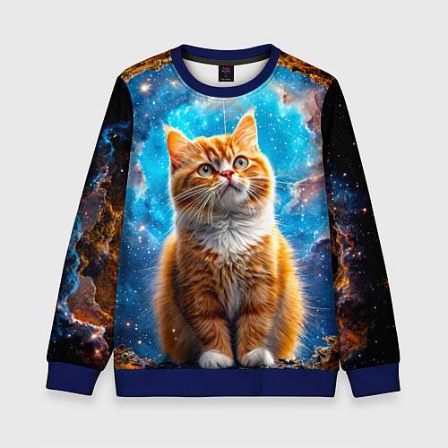 Детский свитшот Манчкин в космосе / 3D-Синий – фото 1