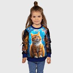 Свитшот детский Манчкин в космосе, цвет: 3D-синий — фото 2